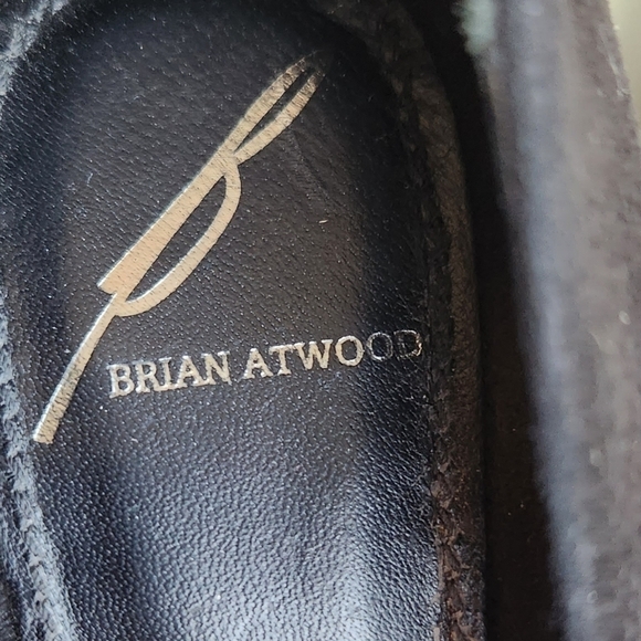 B Brian Atwood Black Suede Bea Crystal Studded Platform Pumps - Picture 5 of 9